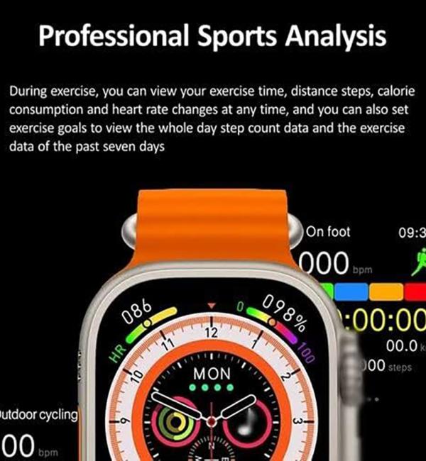 Orange T800 Ultra Smart Watch with Wireless Charging Square Dial of 42 mm Display